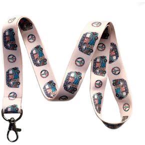 Hippie Peace Van Print Lanyard Key Chain idge ad