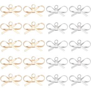 Benecreat 20pcs real 18k سحر القوس المطلي بالذهب ، والثلاثين من النحاس النحاس المعلقات.