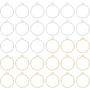 Patikil 60pcs إطار مفتوح ، حافة الراتنج المعلقات العفن المفتوح الحواف الخلفية لمجوهرات الراتنجات صنع أقراط ، جولة