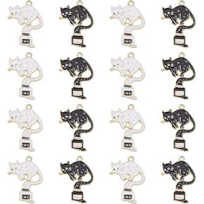 ipotkitt 40 pcs 8 أنماط طباعة سحر حيوانات مينا فوكس سحر ملون لطيف فوكس سحر الجزء الأكبر لصالح صنع سوار قلادة DIY