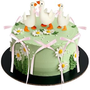 Chunful 28 PCS Pink One Silly Goose Birthday Cake Topper Silicone Silly Goose Decor