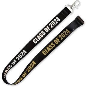 PinMart Class of 2024 School Graduation Lanyard ID Name Badge Holder Keychain