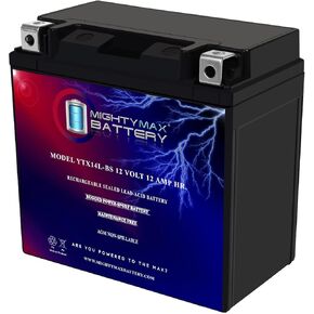 Mighty Max Battery YTX14L-BS -12 Volt 12 AH, 200 CCA, Rechargeable Maintenance Free SLA AGM Motorcycle Battery