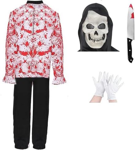 Terrifierd Clown Costume Kids Scary Killer Outfit Art Clown Costume Horror Halloween Cosplay Costumes Props in Saudi Arabia