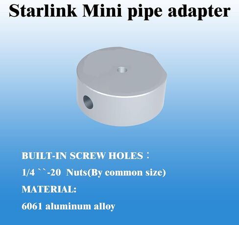 Starlink Mini Compatible Pole Mount-Aluminum Alloy Metal with 1/4''-20 Inch Screw Hole and 3/8''-16 Conversion Nut for Stable Tripod Mounting-DIY Starlink Mini Mount Accessories in Saudi Arabia