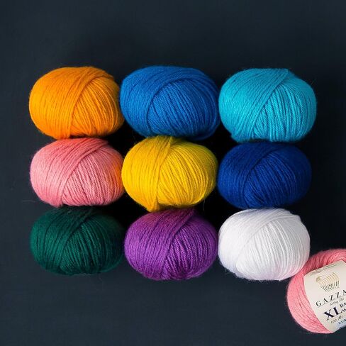 3 Pack (Ball) Gazzal Baby Wool XL Total 5.28 Oz / 328 Yrds, Each Ball 1.76 Oz (50g) / 109 Yrds (100m) Super Soft, Medium-Worsted Yarn, 40% Lana Merino 20% Cashmere Type Polyamide, Black-803 in Saudi Arabia