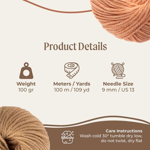 Fluffy Yarn Chunky Weight 6-Pack - Composed of Wool and Acrylic | Ultra-Soft Yarn Spun for Knitting & Crocheting for Sweaters, Blankets & Accessories | 100g/109 yd Each | Snow in Saudi Arabia