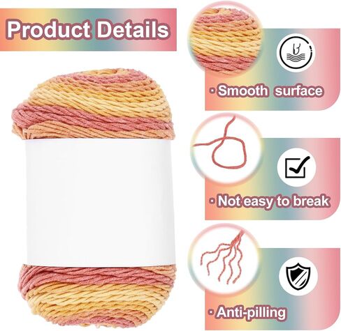 MECCANIXITY Acrylic Yarn for Crocheting, 634 Yard 5 Ply Colorful Soft Crochet Yarns Cotton Cake Yarn for DIY Knitting Craft Blankets(3 Packx100g,Green,Blue,Yellow) in Saudi Arabia