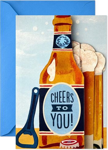 Hallmark Paper Wonder Displayable Pop Up Birthday Card (Beer) in Saudi Arabia