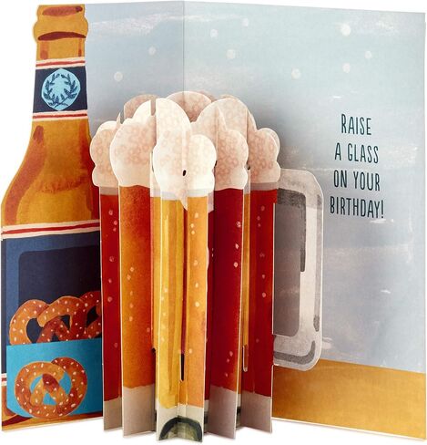 Hallmark Paper Wonder Displayable Pop Up Birthday Card (Beer) in Saudi Arabia