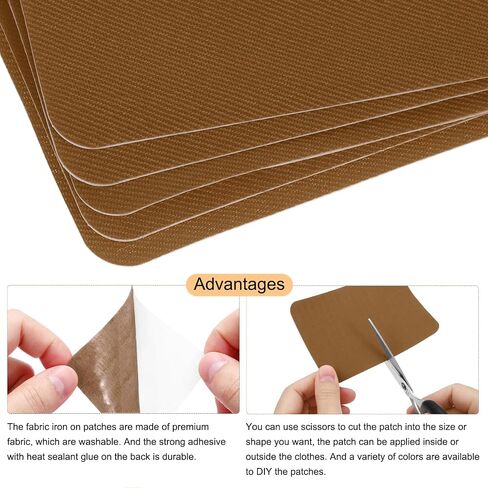 MECCANIXITY 12 Pcs Iron on Patches Fabric Repair Patch 4"x3" Patches for Clothes Iron on Patches for Jeans, Bags, Sofa,Tent Light Gray in Saudi Arabia