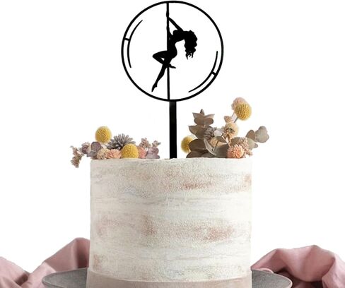 1 Pcs Bachelor Party Cake Topper Pole Dance Girl Cake Toppers Bachelor Party Decorations Bachelorette Shower Birthday Party Decorations Supplies (Black) in Saudi Arabia