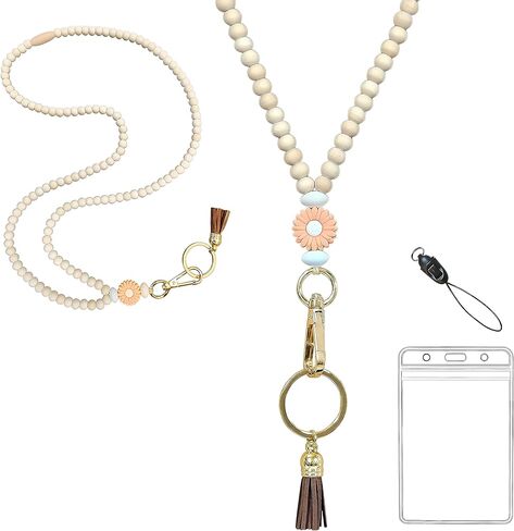 Lanyard-Teacher Lanyard مع حامل هوية/حبل خشبي لطيف ، حبل مطرز للمعلم والمرأة العاملة (ب) in Kuwait