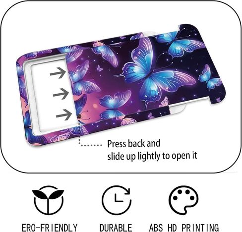 ID Badge Holder with Retractable Lanyard and Keychain, Badge Reel with Clip,Beige Flower Card Name Tag Lanyard ID Protector Bage Clips for Student, Women, Office (Luxury Blue Purple Butterfly) in Kuwait