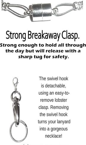 Elephant Breakaway Women's Lanyard Strong Stainless Steel Chain, Trendy ID Badge Card Holder Teacher Nurse Cruise Keys Keychain in Saudi Arabia