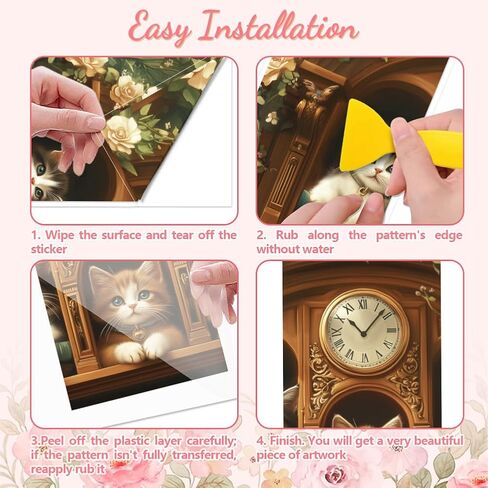 Rub on Transfer Decal Sticker for Furniture Craft Decor 6"x12" Forest Animals Photo Frames, 3Pcs Waterproof UV DTF Transfer for Drawer Dresser Glass Porcelain Wood Plastic in Kuwait