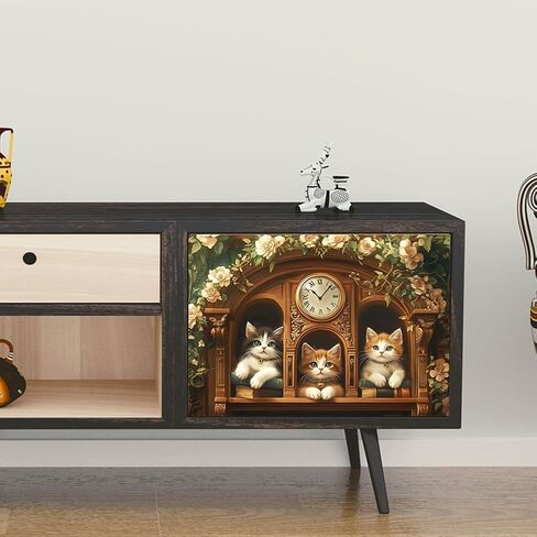 Rub on Transfer Decal Sticker for Furniture Craft Decor 6"x12" Forest Animals Photo Frames, 3Pcs Waterproof UV DTF Transfer for Drawer Dresser Glass Porcelain Wood Plastic in Kuwait