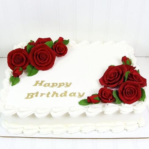Global Sugar Art Exquisite Rose & Leaf Sugar Cake Flowers Tray Deep Red, Unwired by Chef Alan Tetreault in Kuwait