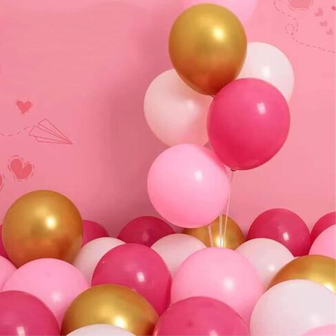 10 inch Hot Pink Latex Balloons, 100 pcs Thick Dark Pink Party Balloons Birthday Decorations (Hot Pink) in Saudi Arabia