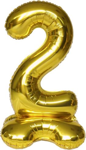 Gold Number 2 Balloon Giant Foil Helium Balloon Big Air Stand-up Mylar Balloon, 50 inch in Kuwait