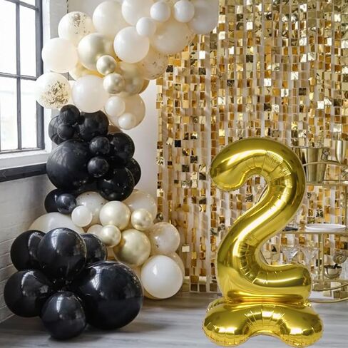 Gold Number 2 Balloon Giant Foil Helium Balloon Big Air Stand-up Mylar Balloon, 50 inch in Kuwait
