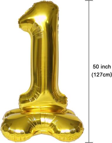 Gold Number 2 Balloon Giant Foil Helium Balloon Big Air Stand-up Mylar Balloon, 50 inch in Kuwait