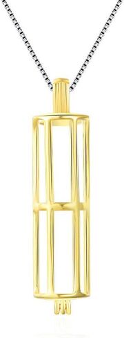 925 Sterling Silver/Gold Plated Cylinder Long Tube Cage Pendants Crafting Charm for DIY Necklace Bracelet Jewelry Making in Saudi Arabia
