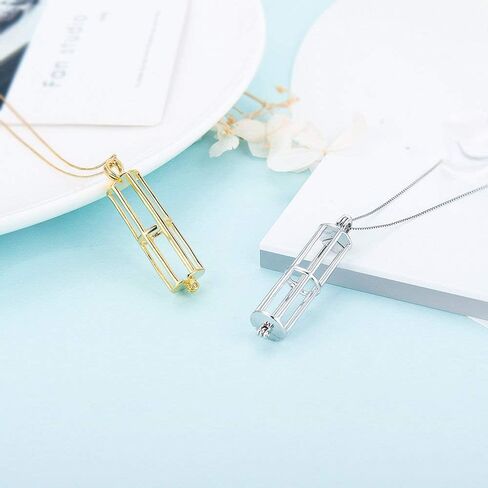 925 Sterling Silver/Gold Plated Cylinder Long Tube Cage Pendants Crafting Charm for DIY Necklace Bracelet Jewelry Making in Saudi Arabia