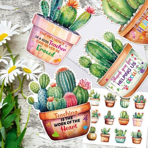 12pcs تقدير المعلم حاملي بطاقة هدايا Cactus Cards الأكمام لنهاية نهاية العام لوازم حفلات التخرج in Saudi Arabia