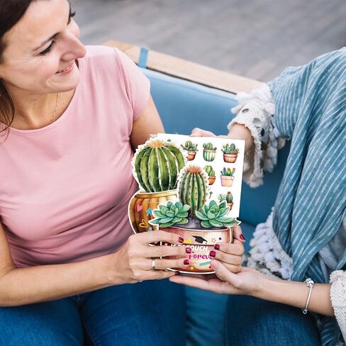 12pcs تقدير المعلم حاملي بطاقة هدايا Cactus Cards الأكمام لنهاية نهاية العام لوازم حفلات التخرج in Saudi Arabia