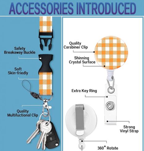ID Badge Holder with Retractable Lanyard, Badge Holders Reel with 360 Degrees Rotate Carabiner Clip for Women, Teachers, Nurses, Doctor,Students, Office(Pink Flower) in Saudi Arabia