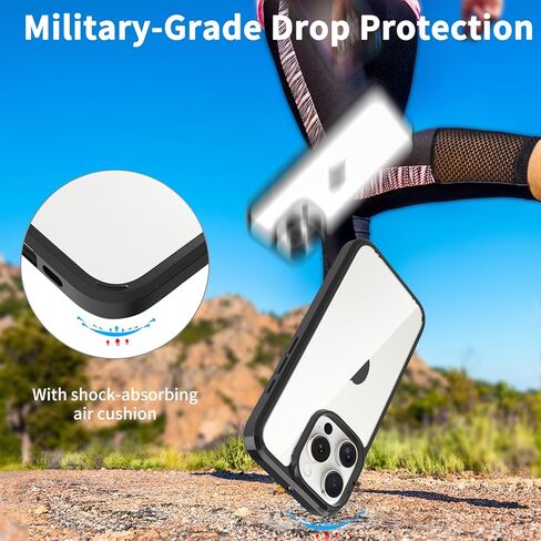 JJGoo متوافق مع حافظة iPhone 16 Pro، حافظة هاتف شفافة مضادة للصدمات، غطاء واقٍ خلفي صلب مضاد للخدش لهاتف iPhone 16 Pro 6.3 بوصة، شفاف in Kuwait