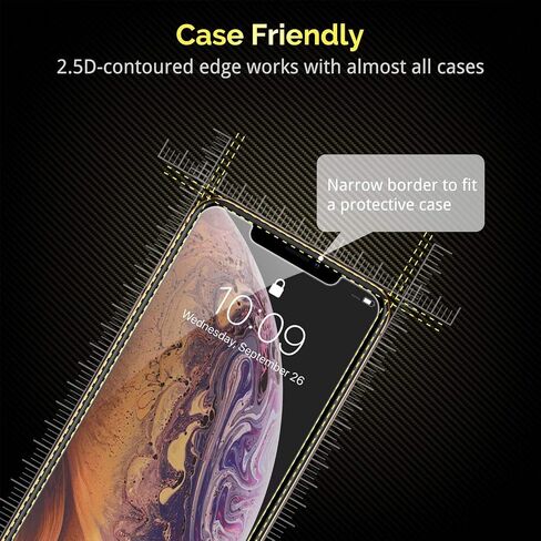 واقي شاشة غير قابل للكسر مكون من 3 قطع لهاتف iPhone 11/iPhone XR، زجاج مقسى مزدوج مقاوم للكسر [إطار سهل التركيب] [صلابة 9H] [99.99% HD Clear] [صديق للحافظة] لهاتف iPhone 11/iPhone XR 6.1" in Kuwait