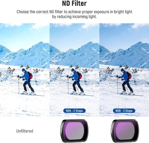 NEEWER Magnetic ND & CPL Filter Kit Compatible with DJI OSMO Pocket 3, 4 Pack ND16 ND64 ND256 CPL Polarizing and Neutral Density Filters, Multi Coated HD Optical Glass/Ultra Slim Aluminum Frame in Saudi Arabia