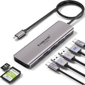 محطة إرساء الكمبيوتر المحمول Lemorele 11 في 1 USB C محول محور الشاشة المزدوجة مع 2 HDMI 4K، 100W PD، إيثرنت، SD/TF، ​​2 USB 3.0، 2 USB 2.0، بيانات USB C 3.0، لأجهزة الكمبيوتر المحمول Dell HP Lenovo Surface Typc C