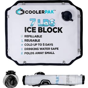 7lb Reusable & Refillable Ice Packs – Non-Toxic, Flexible, Compact, Connectable Design with Drain – Perfect for Coolers, Travel, Camping & Everyday Use