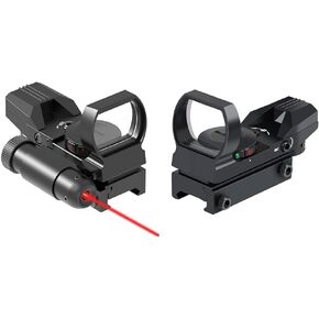 Feyachi RSL-18 Reflex Sight - 4 بصريات ذات نقاط حمراء وخضراء شبكية مع مشهد La-ser أحمر مدمج أقل من 5 ميجاوات