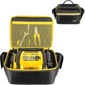 Air Compressor Carrying Bag Protective Case Compatible for DEWALT DCC020IB 20V Max Tire Inflator/Dewalt DCC18N-18V with Battery and Charger Pocket(Black)