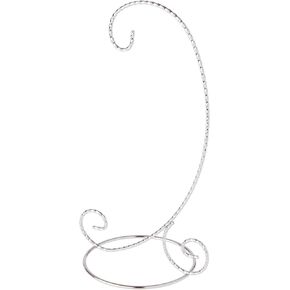 Bard's Twisted Silver-toned Ornament Stand, Medium, 9.5" H x 5.5" W x 5.5" D in Kuwait