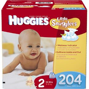 Huggies Little Snugglers Baby Diapers, Size 1 (8-14 lbs), 198 Ct, Newborn Diapers