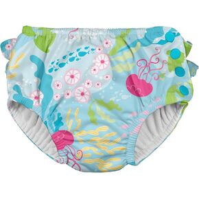 i Play Girls Reusable Absorbent Baby Swim Diapers Violet Rainbows 12 Months