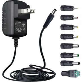 UL Listed 6V 1A 6ft Power Supply Adapter with 3 Tips, DC Plug 5.5mm x 2.1mm, AC to DC 6V 1000mA 6W AC Adapter for 200mA 300mA 350mA 400mA 500mA 600mA 700mA 800mA 850mA 900mA 1000mA Equipment