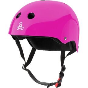 Triple Eight The Certified Sweatsaver Helmet for Skateboarding, BMX, Roller Derby and Roller Skating, White Glossy, L/XL
