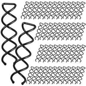 50PCS Spiral Hair Pins, FANDAMEI Spin Pins Non-Scratch Round Tips, Twist Screw Hair Pin for Women Bun Hair Style DIY, Spiral Bobby Pins Black