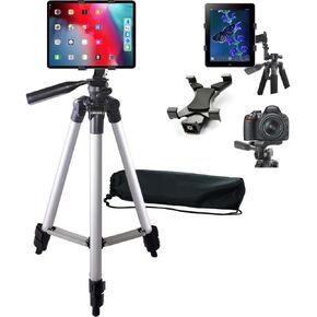 Acuvar Universal Tablet Tripod Mount and Universal Smartphone Mount Holder for All Smartphones and Tablets (60" Tripod + Tablet Holder)