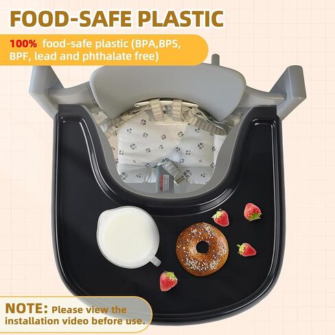 Baby High Chair Tray Compatible with Stokke Tripp Trapp Chair (V2 and Beyond) with Smooth Surface and Strong Suction Power Made of Food-Safe Plastic (BPA BPS BPF Lead Phthalate Free) - White in Saudi Arabia