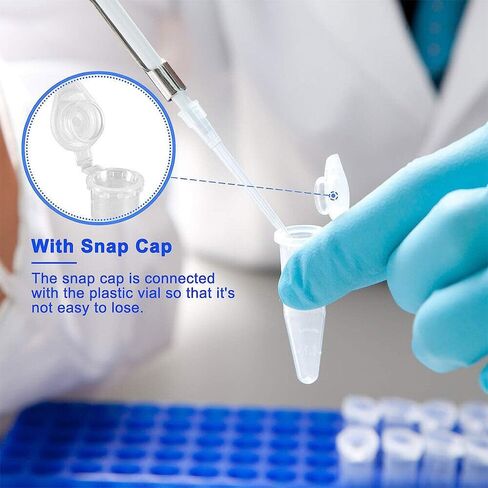 أنابيب الطرد المركزي الدقيقة 0.5 مل 1000 قطعة، أنابيب الطرد المركزي مع غطاء مرفق، حاوية قوارير زجاجات صغيرة مستديرة شفافة للطرد المركزي للمختبر، أنابيب بلاستيكية للمختبر، تخرج واضح in Kuwait