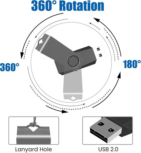AGECASH 4GB USB Flash Drive Bulk USB Drive 20 Pack USB 2.0 Thumb Drive Memory Stick Pendrive Zip Drive USB Key with 20PCS Lanyard, Swivel Jump Drive 4 GB for Back to School, Office, Project (Gray) in Kuwait