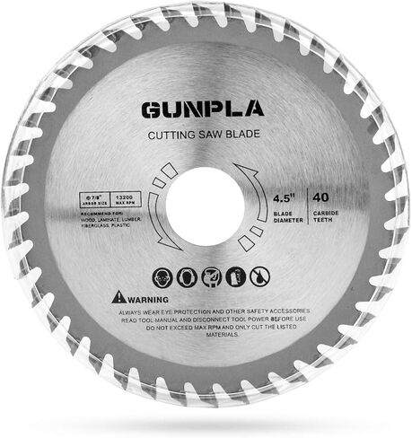Gunpla 3 Pieces 4-1/2-inch 40 Tooth Alloy Steel TCT General Purpose Hard & Soft Wood Cutting Saw Blade with 7/8-inch Arbor(Reduce Ring 5/8 inch) in Saudi Arabia