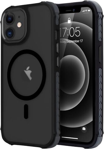 Magnetic for iPhone 13 Case, Compatible with Magsafe, Bumper Military-Grade Protective Cover, Slim Shockproof Anti-Scratch Translucent Matte Men Women Phone Case for iPhone 13 6.1", Orange in Saudi Arabia